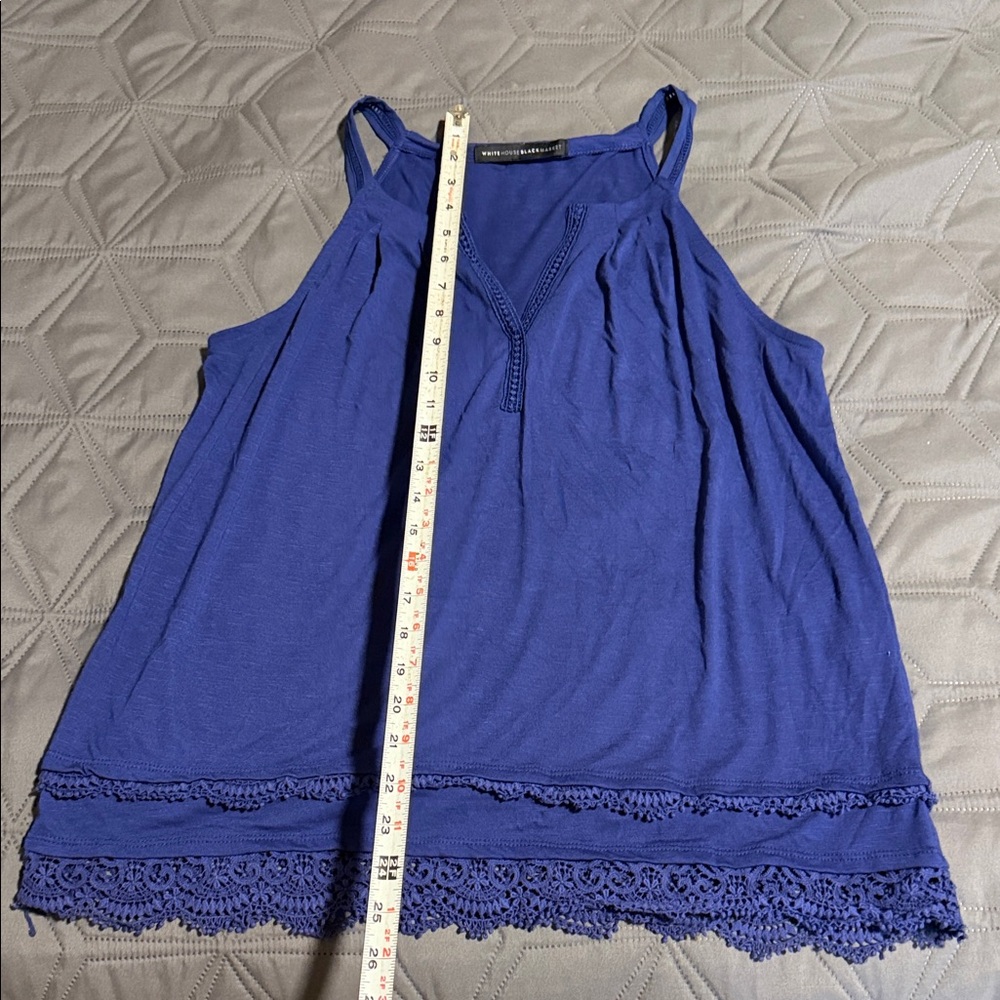 WHBM Royal Blue Camisole with Lace Trim
